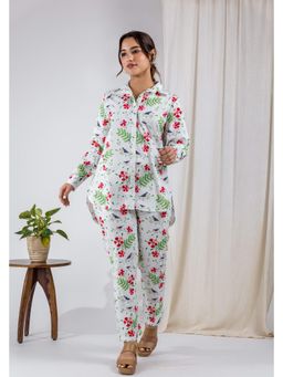 Studio Rabha - Women White Gulmohar Shirt With Pants