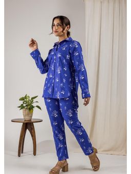 Studio Rabha - Women Blue Jamun Shirt With Pants