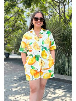 Studio Rabha - Women Lemonade Yellow Shirt With Shorts