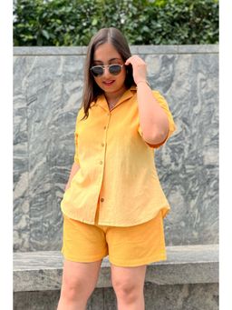 Studio Rabha - Women Yellow Sunshine Shirt With Shorts