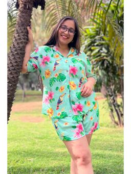 Studio Rabha - Women Multi Colour Tropic Shirt With Shorts