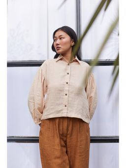 Five Thirty Somewhere - Beige London Eye Linen Full Sleeves Shirt