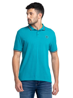 Being Human - Men Short Sleeve Regular Fit Polo T-Shirt Blue
