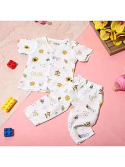 MumsLap - Unisex Honeybee Print Pure Muslin Cotton Co-Ord Set