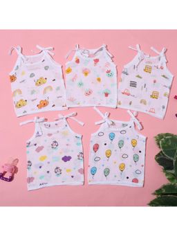 MumsLap - Girls 100% Muslin Cotton Baby Jhablas (Pack of 5)