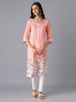 Aurelia - Peach Printed Kurta