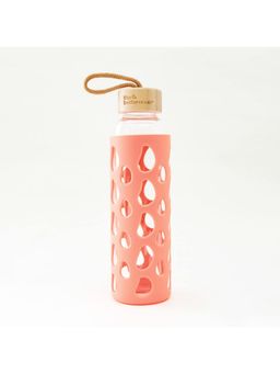 The Better Home - 550ml Borosilicate Tumbler with Sleeve And Bamboo Lid Pink