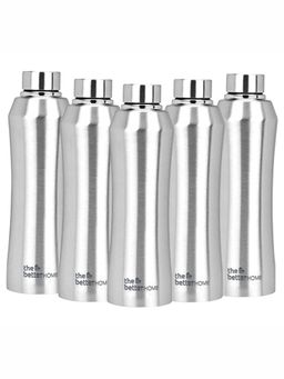 The Better Home - Glacia SS Bottle Silver 1000ml Pack of 5