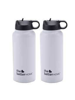 The Better Home - Stainless Steel Flask Water Bottle White Pack of 2