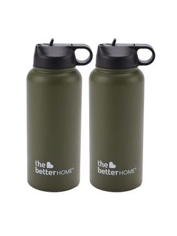 The Better Home - Stainless Steel Flask Water Bottle Green Pack of 2