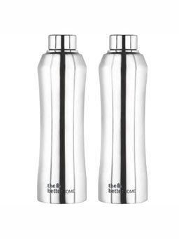 The Better Home - Glacia SS Bottle Silver 1000ml Pack of 2