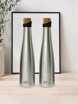 The Better Home - Insulated Silver Cork Bottle 500ml Pack of 2