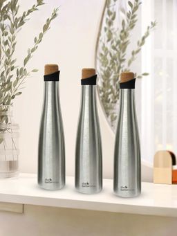 The Better Home - Insulated Silver Cork Bottle 750ml Pack of 3