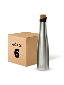 The Better Home - Insulated Silver Cork Bottle 500ml Pack of 6