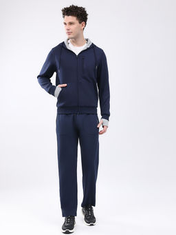 Monte Carlo - Men's Navy Blue Full Sleeve Jacket with Track Pant