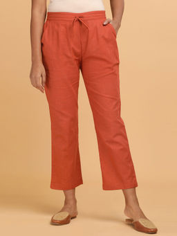 Folksong - Solid Orange Solid Straight Pants