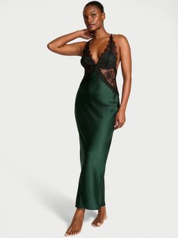 Victoria's Secret - Very Sexy Satin Rose Lace Long Slip Dress
