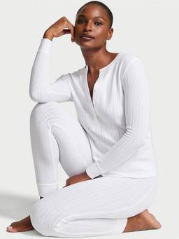 Victoria's Secret - Cozy Pointelle Henley Long Pyjama Set