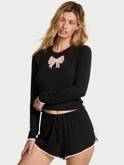 Victoria's Secret - Modal Soft Bow Long-Sleeve Tee and Short Set