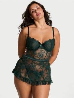 Victoria's Secret - Very Sexy Wicked Rose Lace Shimmer Unlined Apron Set