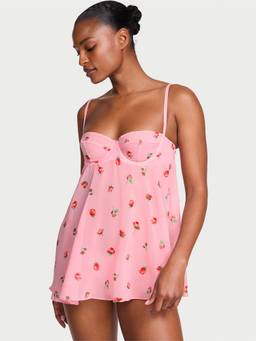 Victoria's Secret - Dream Angels Chiffon Unlined Balconette Babydoll Set