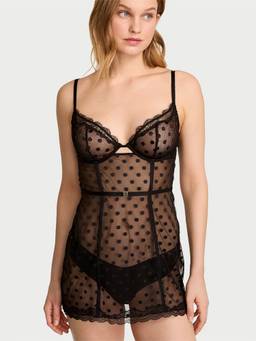 Victoria's Secret - Tease Sheer Dot Cupped Mini Slip