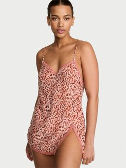 Victoria's Secret - Dream Angels Chiffon Lace-Trim Mini Slip Dress