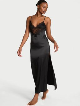 Victoria's Secret - Very Sexy Satin Rose Lace High-Slit Maxi Slip Dress