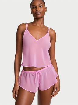 Victoria's Secret - Pink Chiffon Flutter Solid Shorts