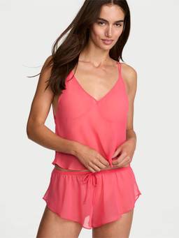 Victoria's Secret - Coral Chiffon Flutter Solid Shorts (S)
