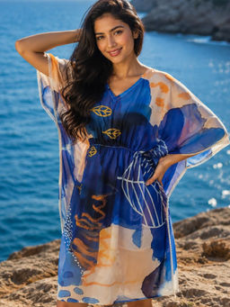 AOBA - Blue Beach Kaftan Cover-Up