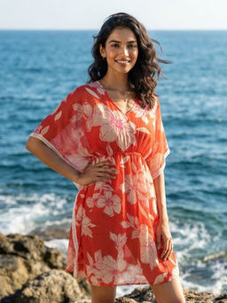 AOBA - Orange Beach Kaftan Cover-Up