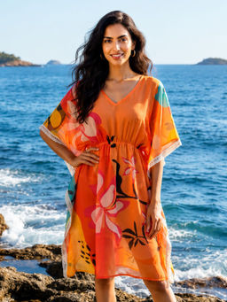 AOBA - Orange Beach Kaftan Cover-Up