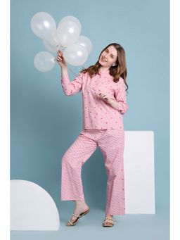 Tuna London - Pink Organic Hearts Print Shirt and Pyjama