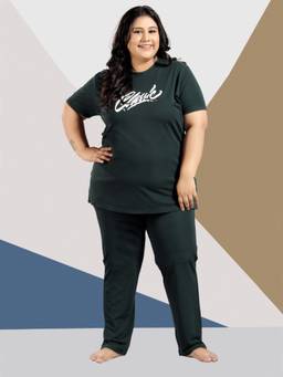 TITTLI - Women's Tencel Typography Print T-Shirt and Pyjama Night suit