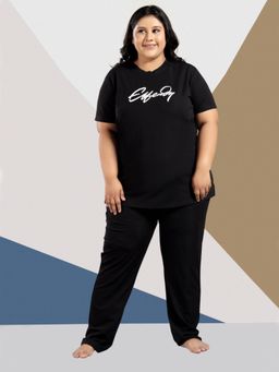 TITTLI - Women's Tencel Typography Print T-Shirt and Pyjama Night suit