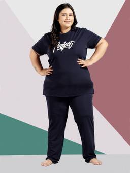 TITTLI - Women's Tencel Typography Print T-Shirt and Pyjama Night suit