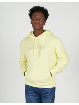American Eagle - Mens Yellow Super Soft Graphic Hoodie