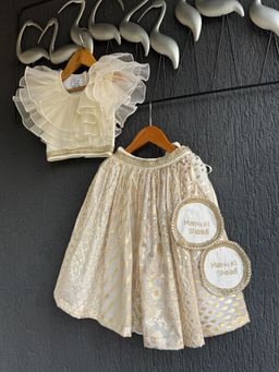 The Little Tales - Ivory Customised Chanderi Blouse and Lehenga