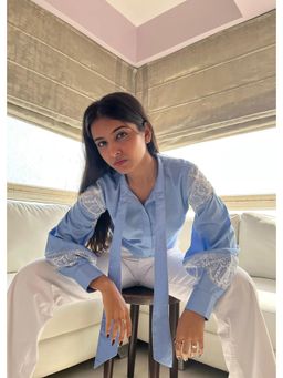 Make believe by Ritika - Dorothea Lace Blue Shirt