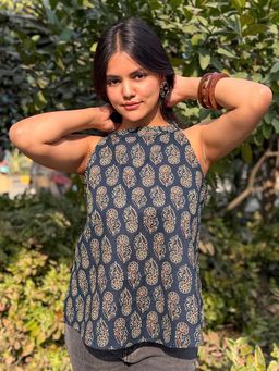 ILLICA - Shanaya Block Print Blue Top