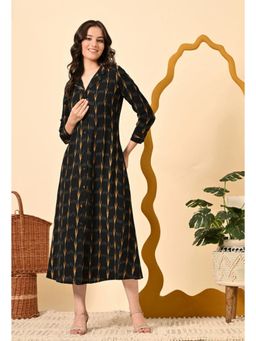 Diiwataa - Fit And Flare Black Shirt Dress