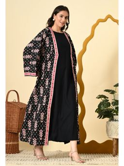 Diiwataa - Kimona Sleeves Black Dress with Jacket