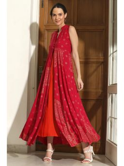 Diiwataa - Pink Jacket With Inner Dress