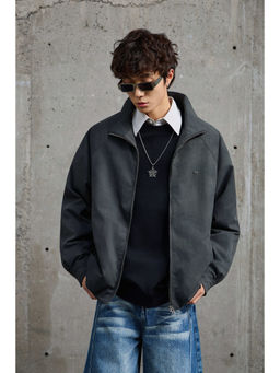 Weezy - Ash Grey Relaxed Fit Bomber Jacket