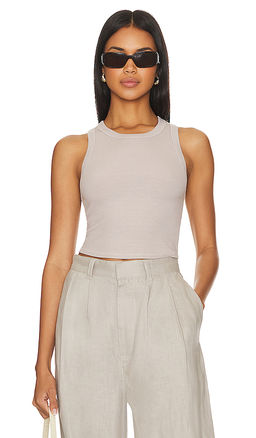 Enza Costa - Silk Cropped Bold Sheath Tank