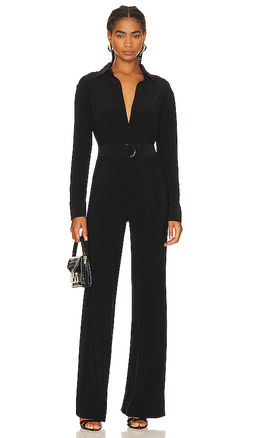 Norma Kamali - Shirt Straight Leg Jumpsuit With Collar Stand