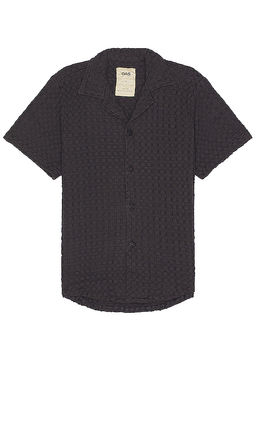 OAS - Nearly Black Cuba Waffle Shirt