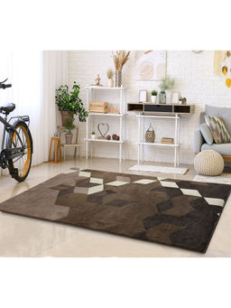 Saral Home - Brown Microfiber Carpet -180x270 cm
