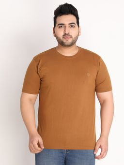 CHKOKKO - Mens Casual Round Neck T-shirts In Brown